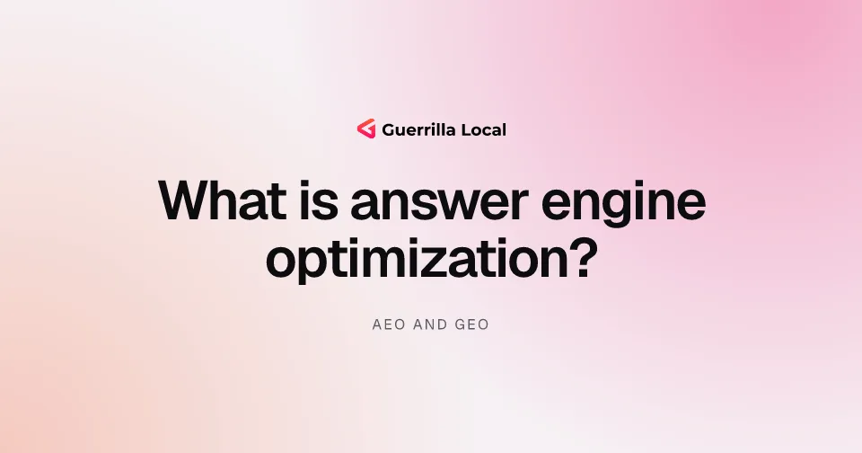 What is answer engine optimization? A guide for local businesses Cover for the guide: What is answer engine optimization? A guide for local businesses