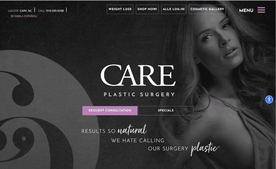 Care Plastic Surgery Web Design
