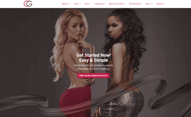 CG Cosmetic Surgery Website Design for Inspiration