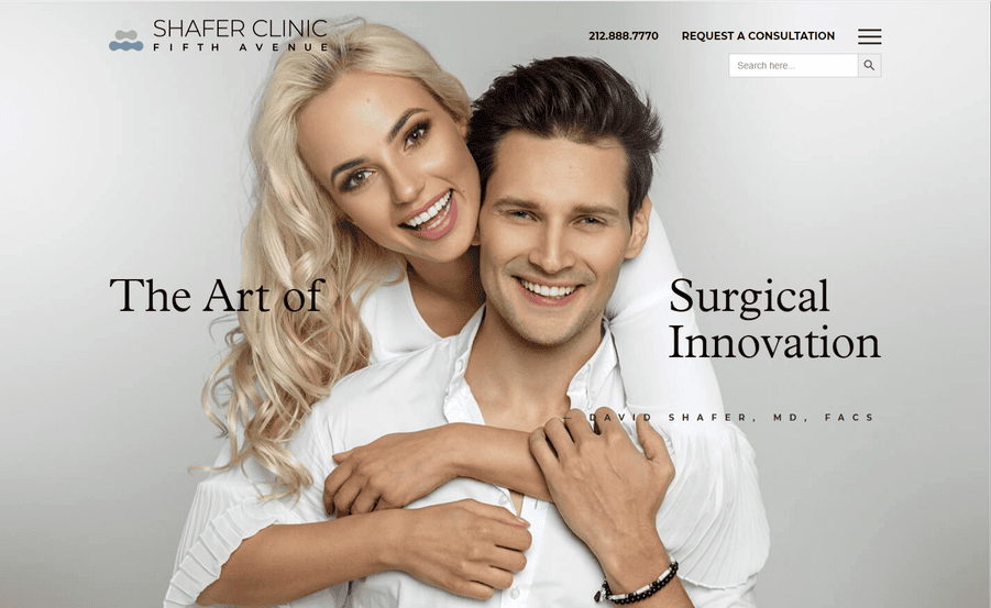 Shafer Clinic Fifth Avenue WEB DESIGN FOR PLASTIC SURGEON

