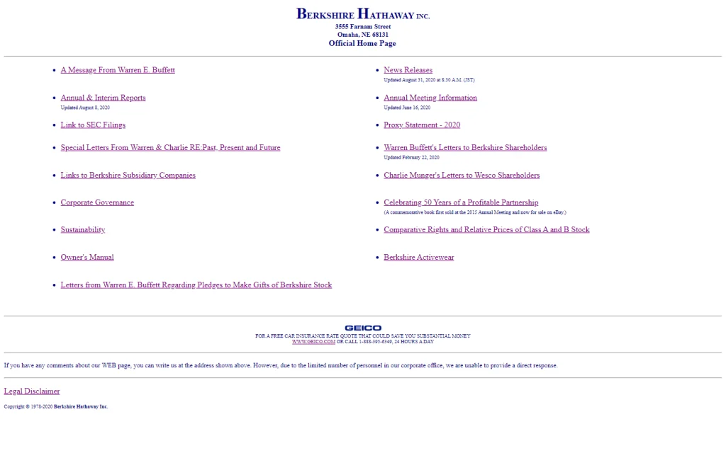 Berkshire Hathaway Inc Bad Websites
