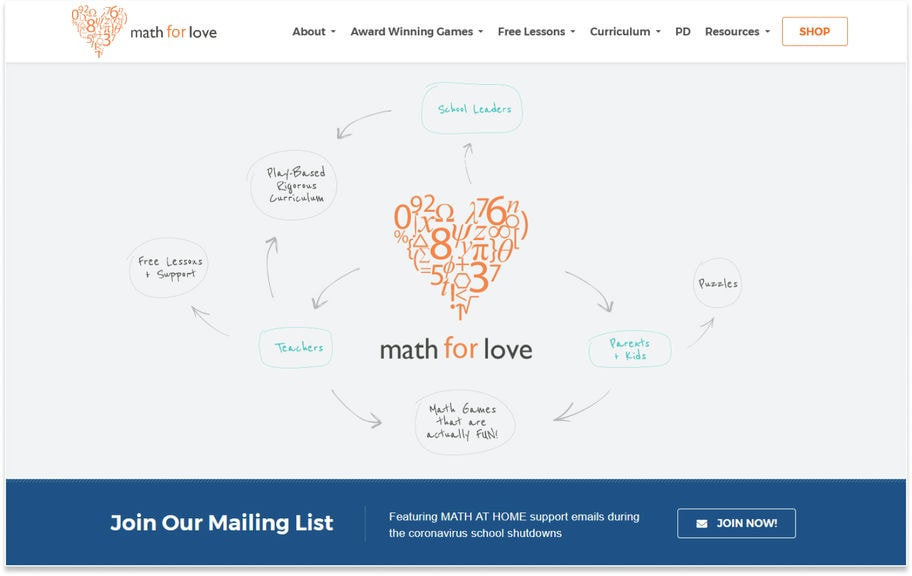 Math For Love Small Business Website Design 