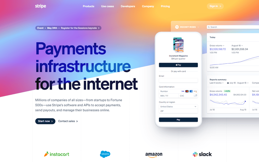 Stripe Fintech Web Design