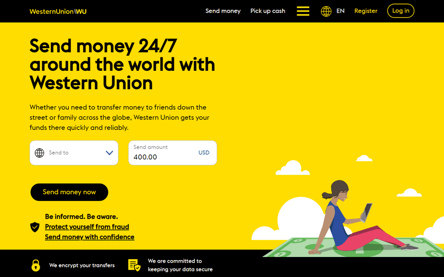 Western Union: Bright Colors and Powerful Contrast
Professional Fintech Website Designs
