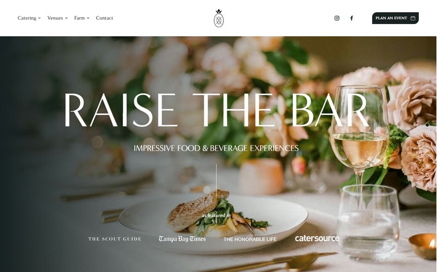 catering company website inspiration