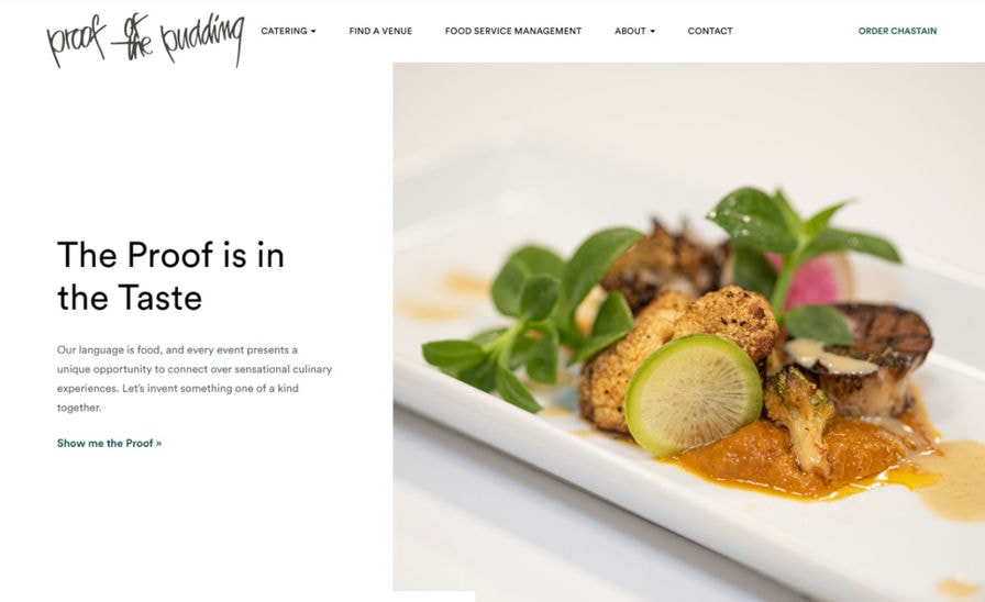 food caterer website design