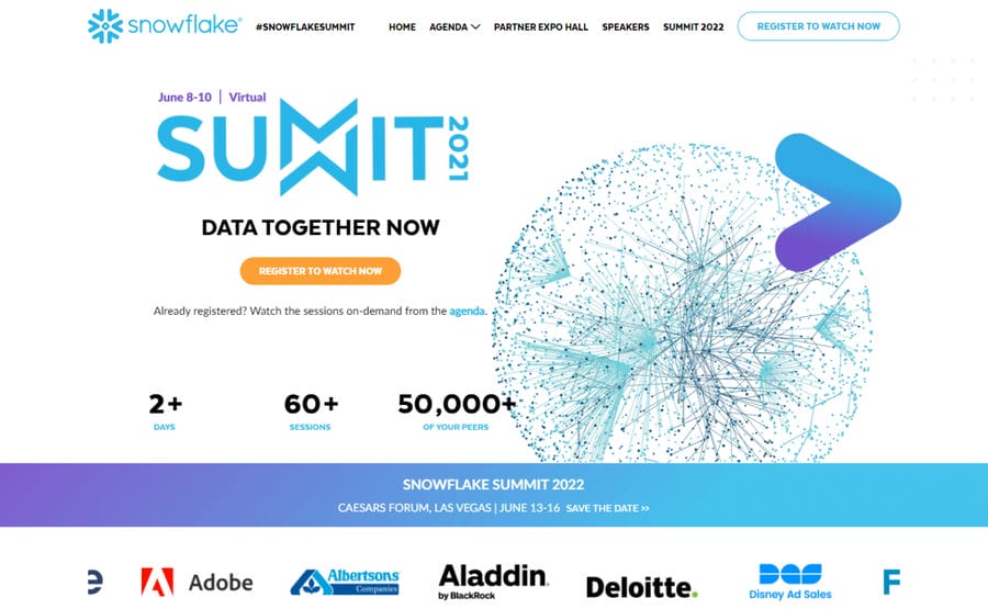 29. Snowflake Summit EVENTS WEBSITES FOR INSPIRATION