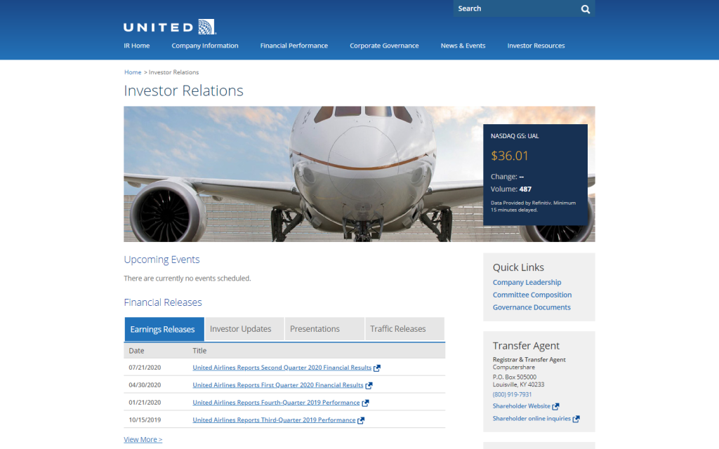 United Airlines – Investor Relations