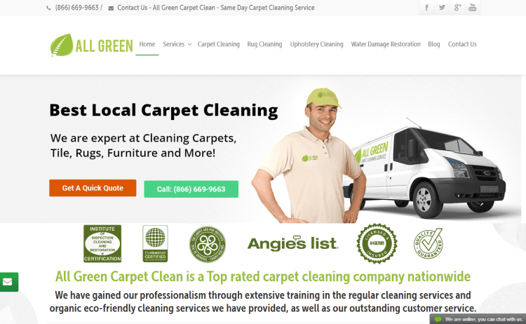Carpet Cleaning Web Design 