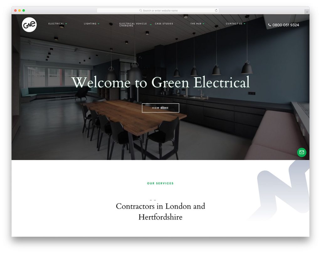 Green Electrical Web Design Idea