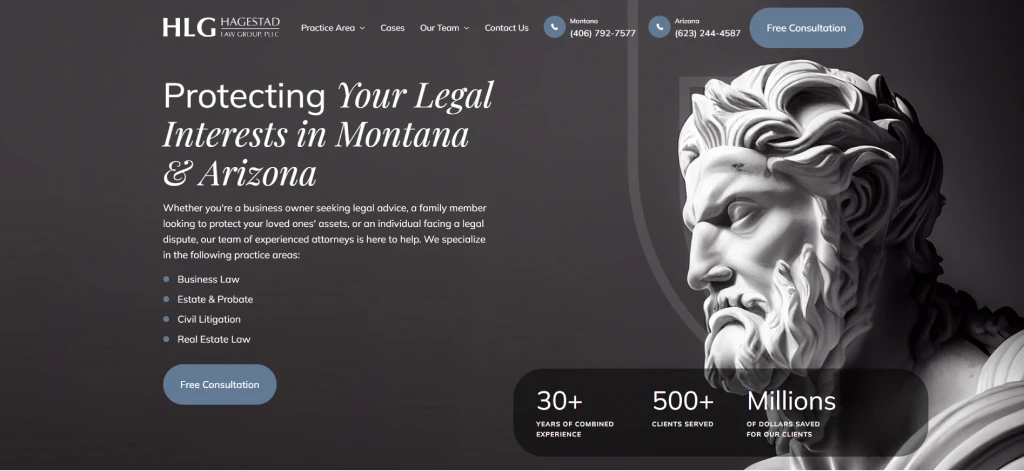 1. Hagestad Law Group - Law Firm Website Designs