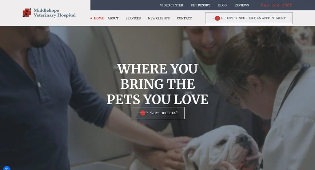 1. Middlehope Veterinary Hospital - Best Veterinary Website Designs