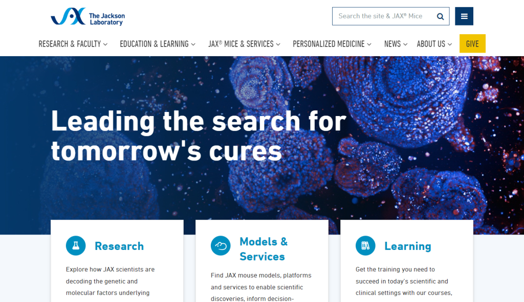 16. The Jackson Laboratory - Best Lab website design