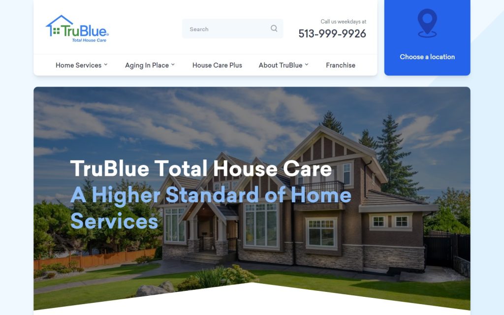 17. TruBlue Total House Care - Best Cleaning Website Design