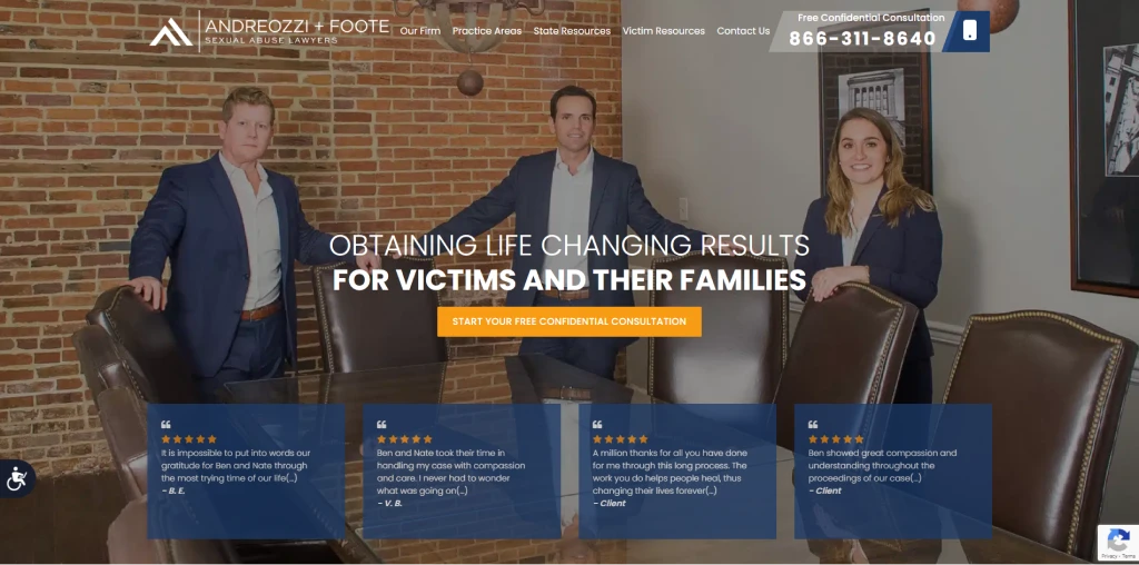 18. Andreozzi + Foote Web Design for Law Firm