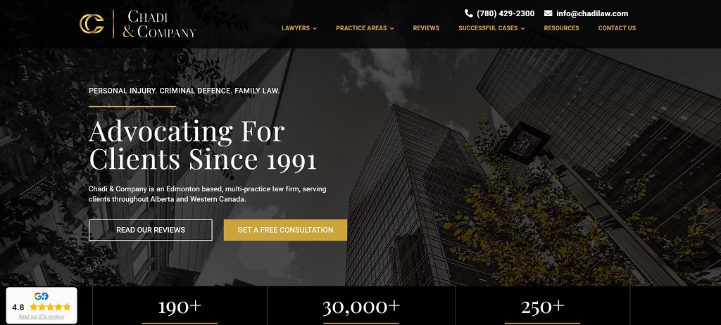 19. Chadi & Company Web Design for Law Firm
