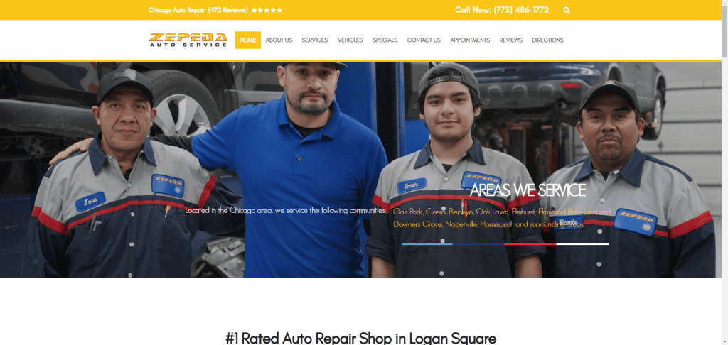 2. Zepeda Auto Service Website Designs