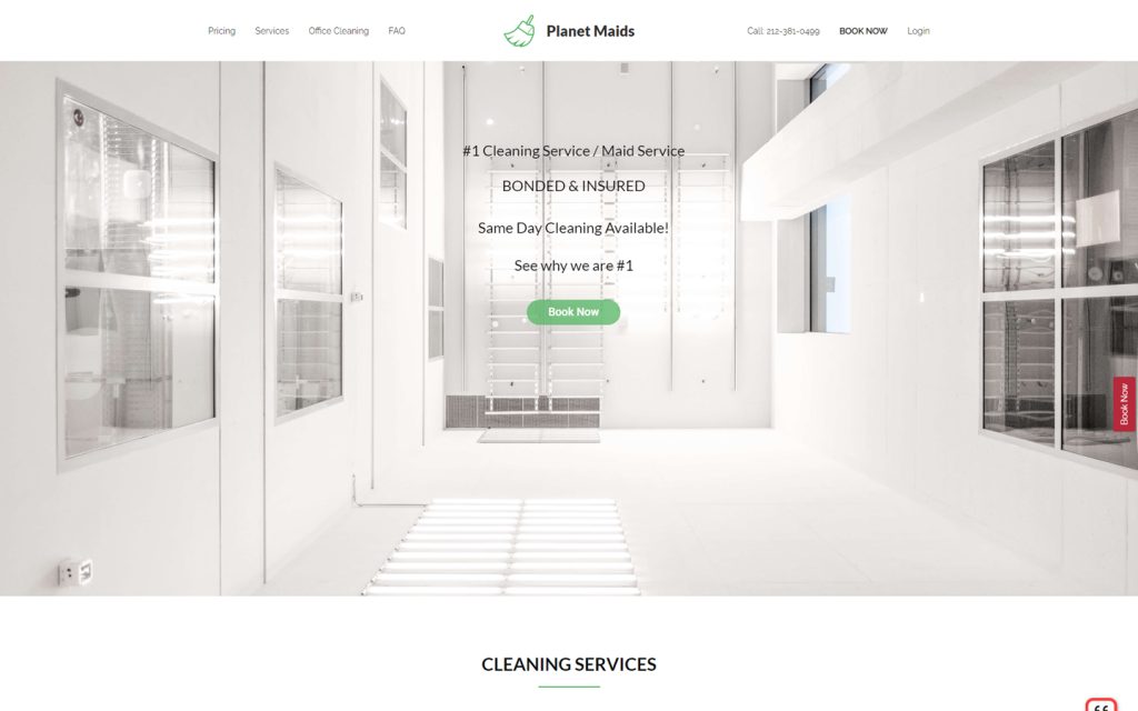 21. Planet Maids - Best Cleaning Website Design