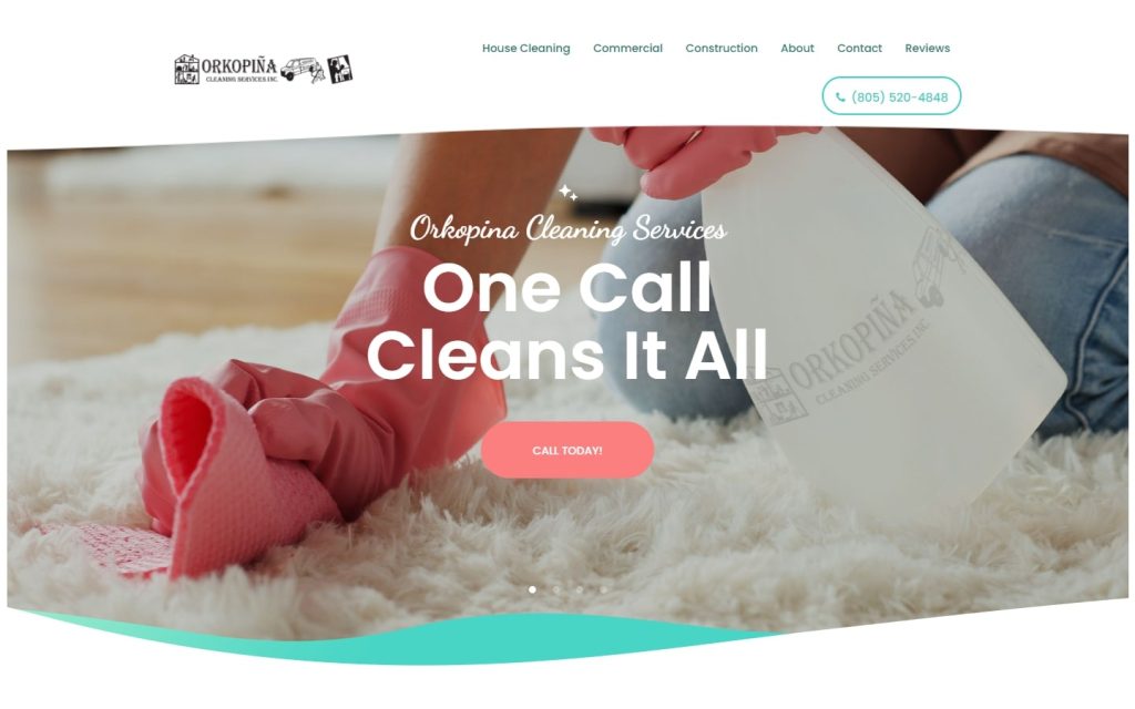 27. Orkopina Cleaning Services Website Design