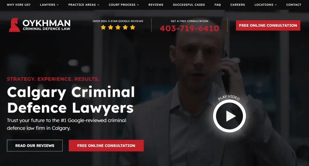 Oykhman Criminal Defence Lawyers' website not only boasts a slick