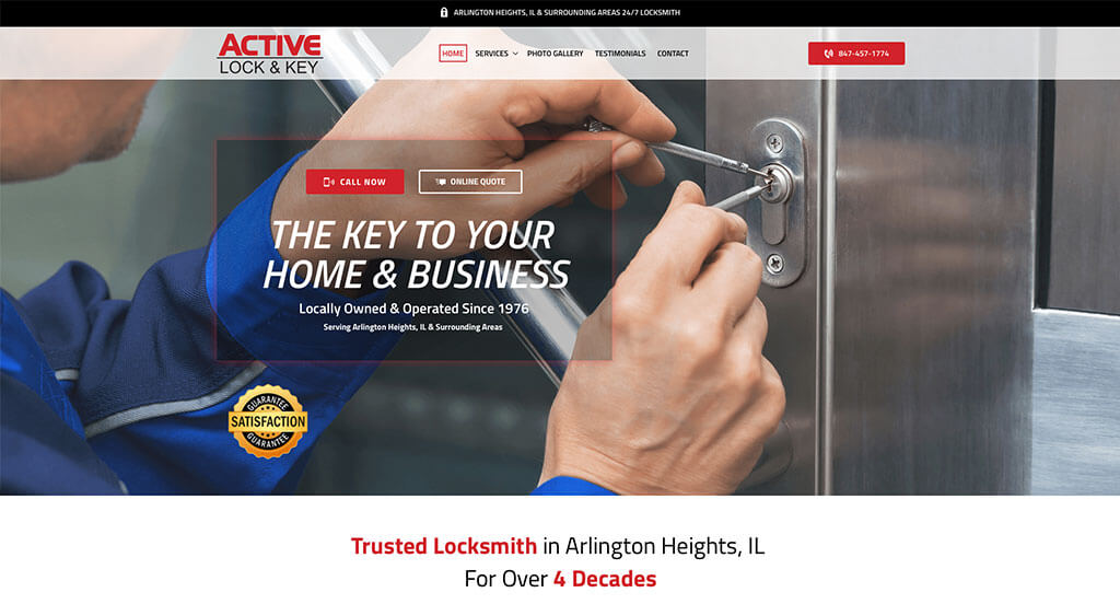 3. Active Lock & Key Website Design