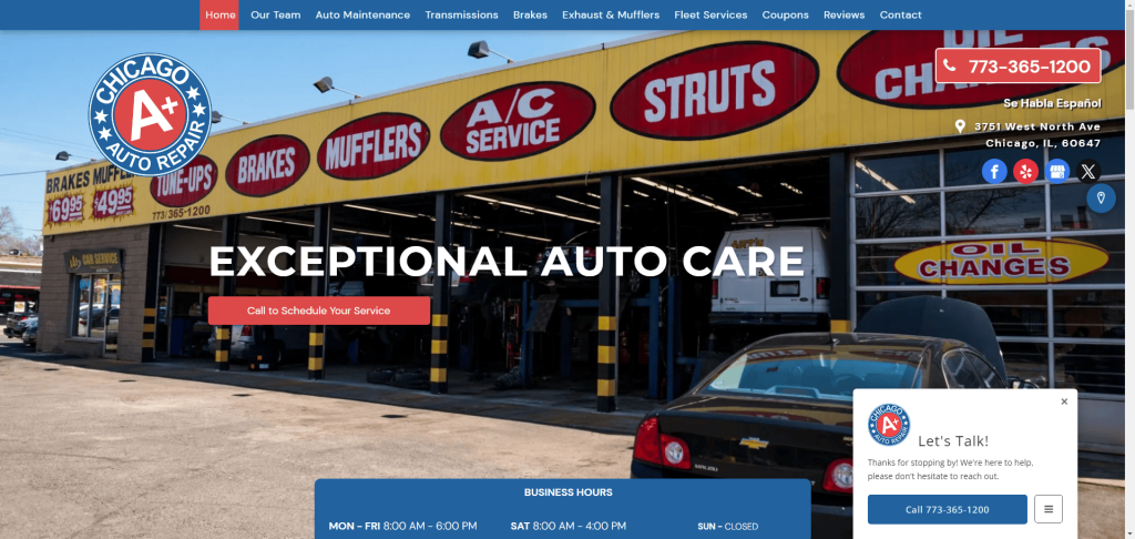 3. Chicago Auto Repair Shop Website