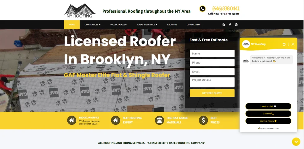 3. NY Roofing - Roofing Website