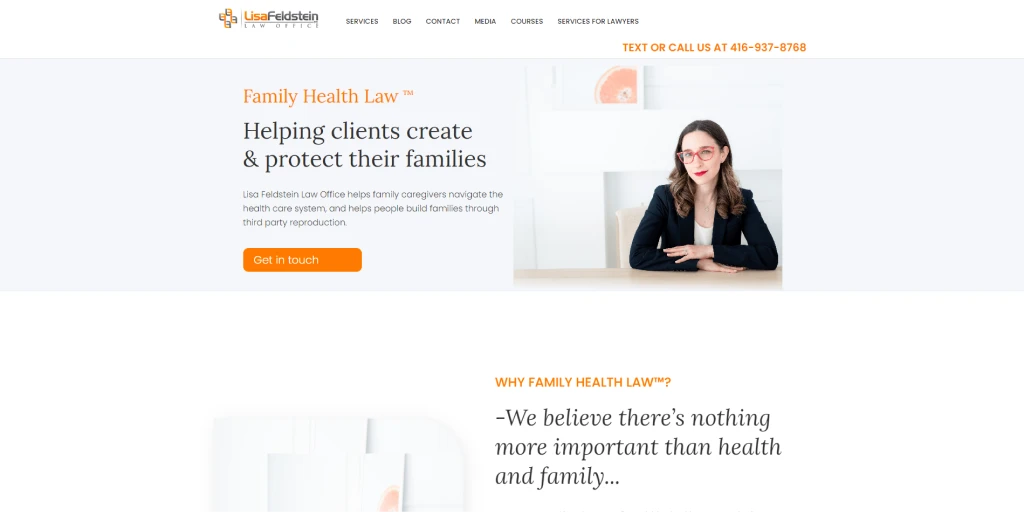 The website design of Family Health Law is a prime example