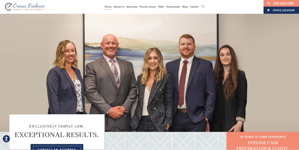 The design of the Crouse Erickson Family Law's website