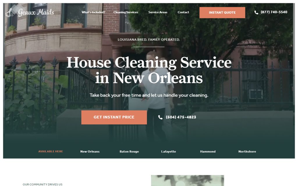 33. Geaux Maids Cleaning Website