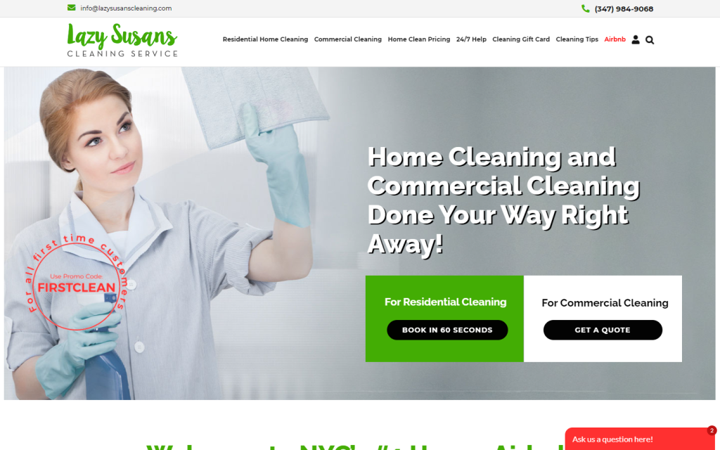 38. Lazy Susans Cleaning Service Website