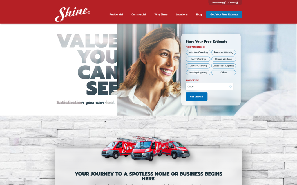 4. Shine Window Cleaning Website