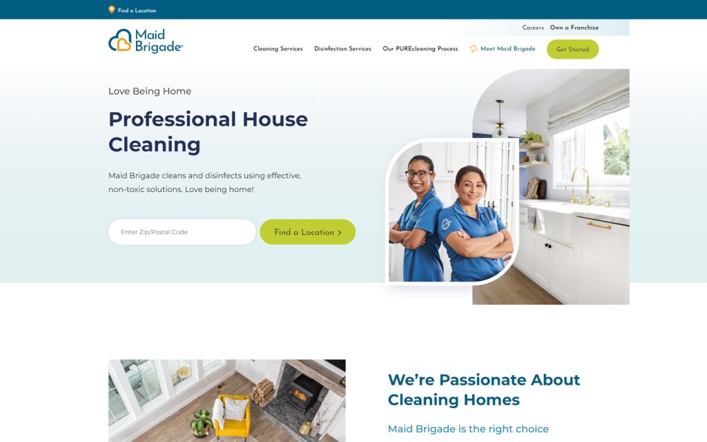 40. Maid Brigade - Best Cleaning Website Design