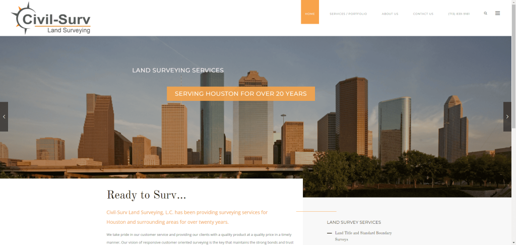 5. Civil-Surv Land Surveying, L.C. Website Design