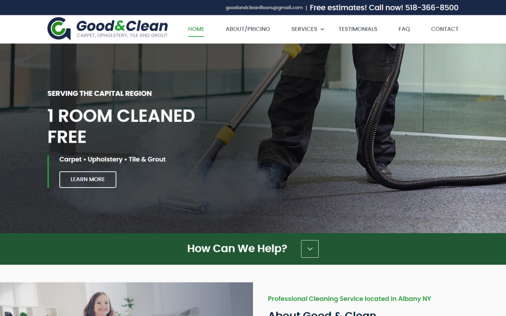 9. Good & Clean - Best Cleaning Website